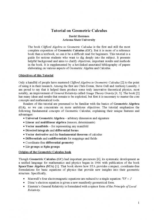 picture Calculus Pdf Download 171636 | Tutorial On Geometric Calculus