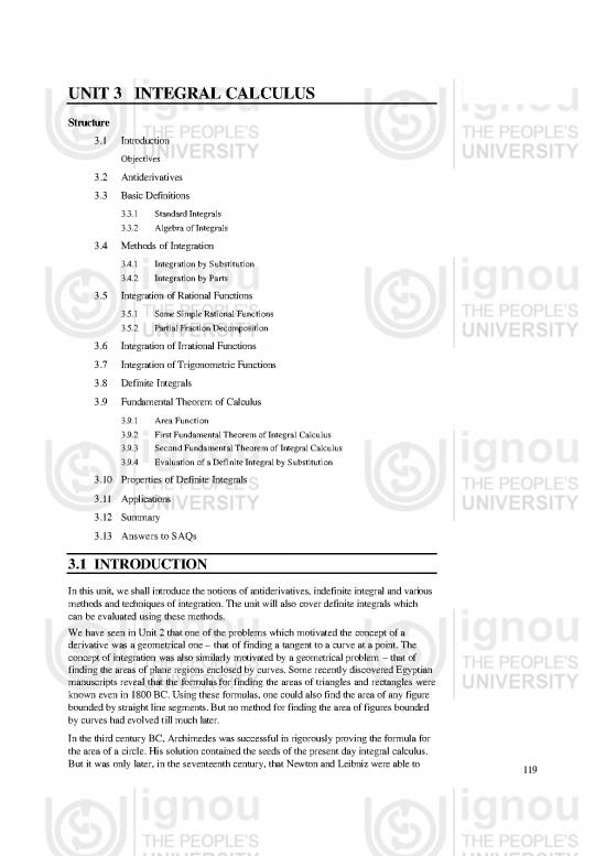 picture Indefinite Integral Pdf 171683 | Unit 3