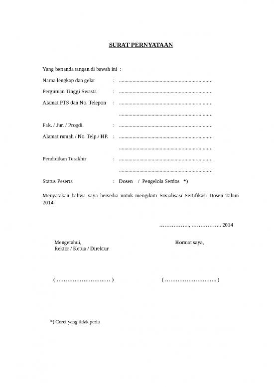 picture File - Surat Pernyataan Id 16050 | 1033 07 Lampiran Undangan Sosialisasi Serdos Surat Pernyataan