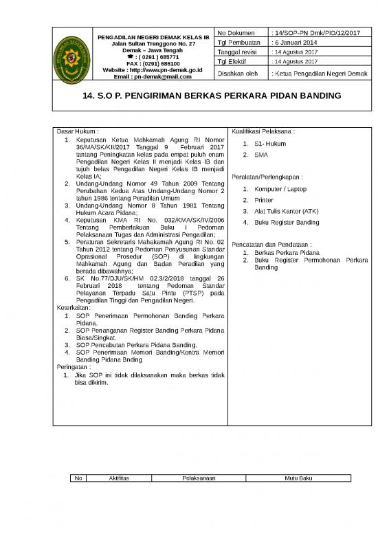 Contoh Berkas Perkara Pidana Pdf Daftar Isi Berkas Perkara Pdf