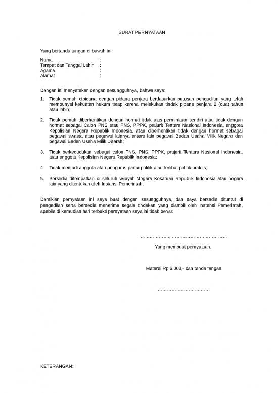 picture_20201210115546 6 Format Surat Pernyataan 5 Poin Pppk Kab Bdg | File - Surat Pernyataan Id 17480