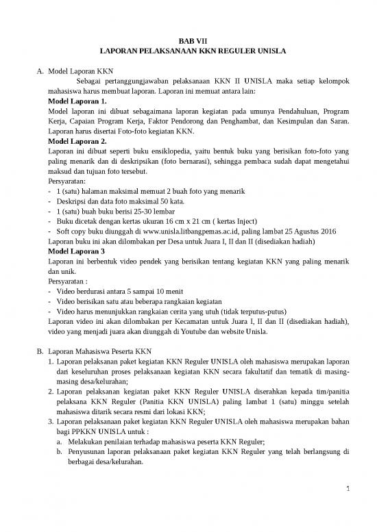 picture Laporan Doc 17416 | Bab Vii Laporan Pelaksanaan Kkn