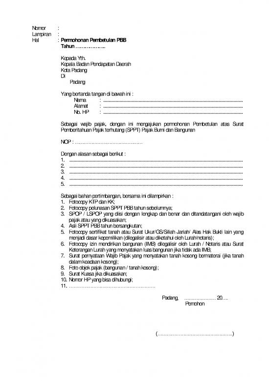 picture_File - Surat Pemberitahuan Id 16447 | Blanko Surat Permohonan Pembetulan Data Sppt Pbb P2