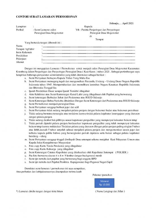 picture Contoh Surat Lamaran Kasi Kesejahteraan | File - Surat Permohonan Id 16679