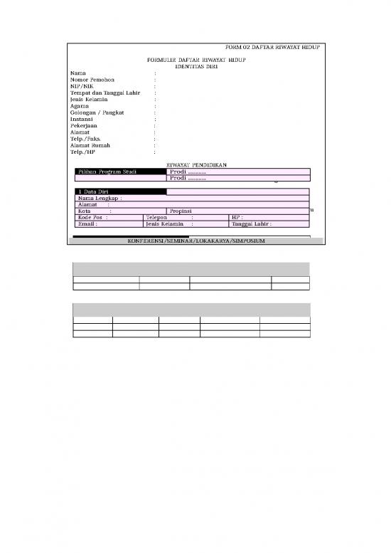 picture Form 02 Form Daftar Riwayat Hidup Rpl | File - Daftar Riwayat Hidup Id 15902