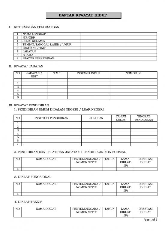 picture_Format Drh 2020 | File - Daftar Riwayat Hidup Id 15819