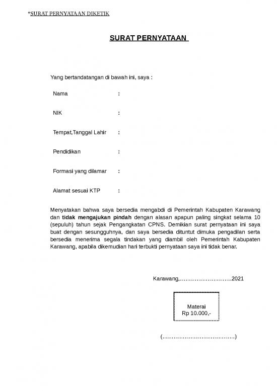 picture_Format Surat Pernyataan Tidak Pindah | File - Surat Pernyataan Id 17485