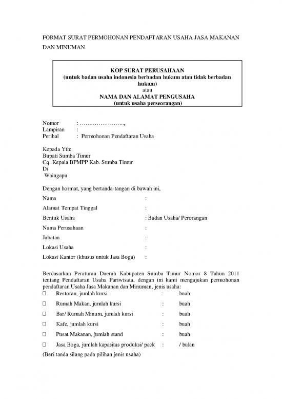 picture Jasa Makan Minum Form | File - Surat Permohonan Id 16511