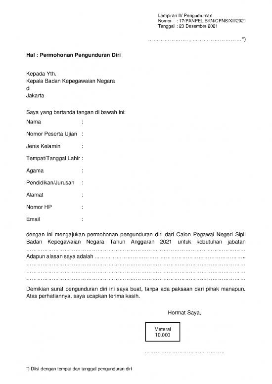picture_Lampiran Iv Format Surat Pengunduran Diri Cpns Bkn  2021 1 | File - Surat Pengunduran Diri Id 17029