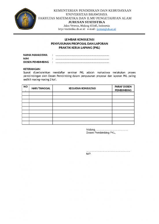 Lembar Konsultasi Pkl