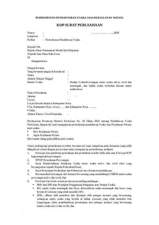 picture File - Surat Permohonan Id 18395 | Permohonan Pendaftaran Usaha Jasa Perjalanan Wisata