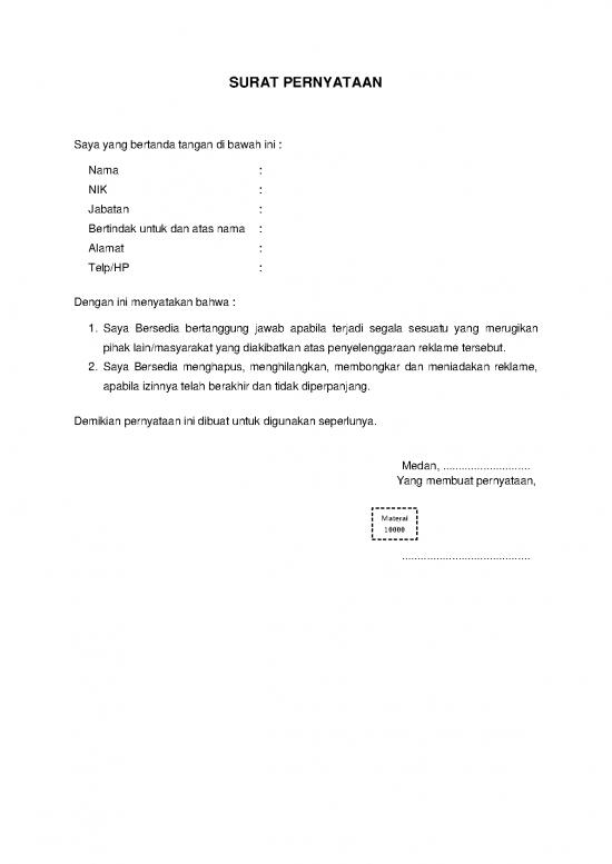 picture_Reklame Pernyataan | File - Surat Pernyataan Id 17537