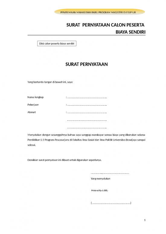 picture_Surat Keterangan Sumber Dana Magister Di Fisip | File - Surat Pernyataan Id 17768