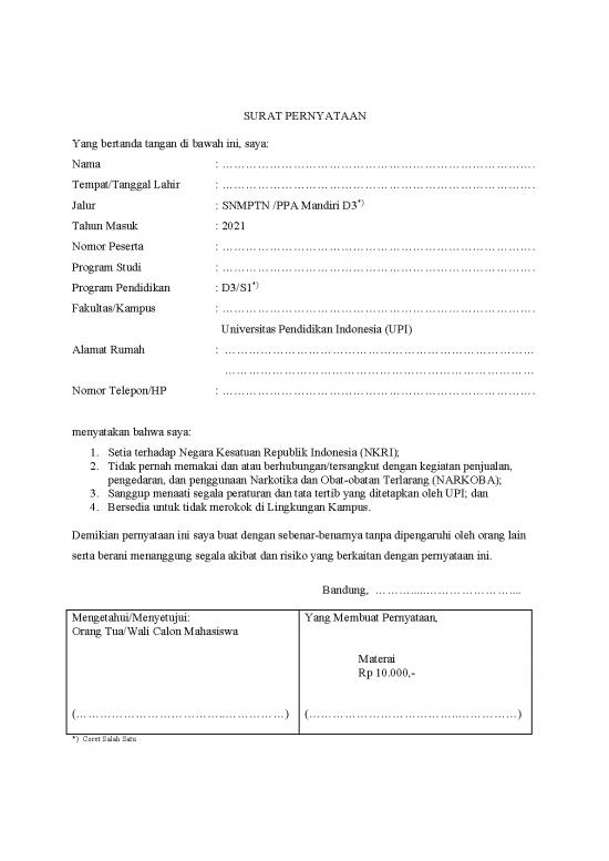 picture_Surat Pernyataan Maru Snmptn Ppa D3 2021 | File - Surat Pernyataan Id 17741