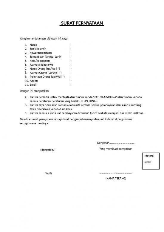 picture_Surat Pernyataan Tunduk Pada Statuta | File - Surat Pernyataan Id 17796
