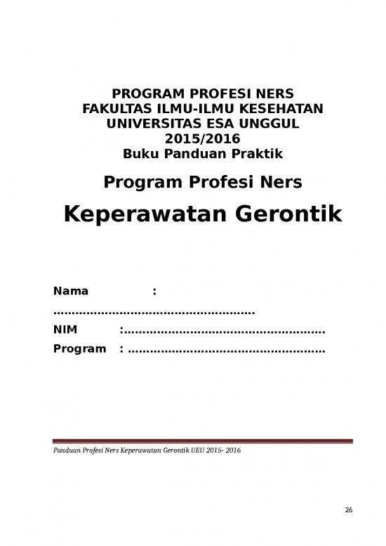 Asuhan Keperawatan Pada Lansia 17862 | Buku Panduan Profesi Kep ...