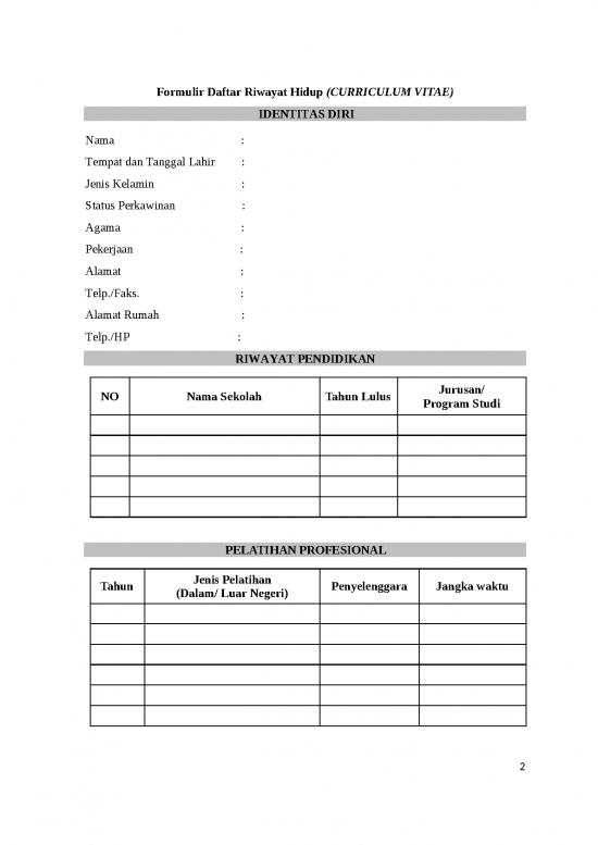 Form 03 Formulir Daftar Riwayat Hidup Bimbingan Dan Konseling File Daftar Riwayat Hidup Id 15886