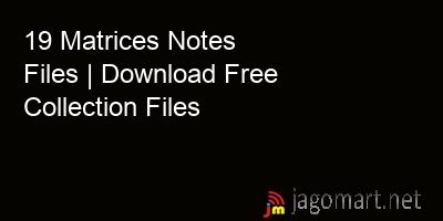 picture 19 Matrices Notes Files | Download Free Collection Files