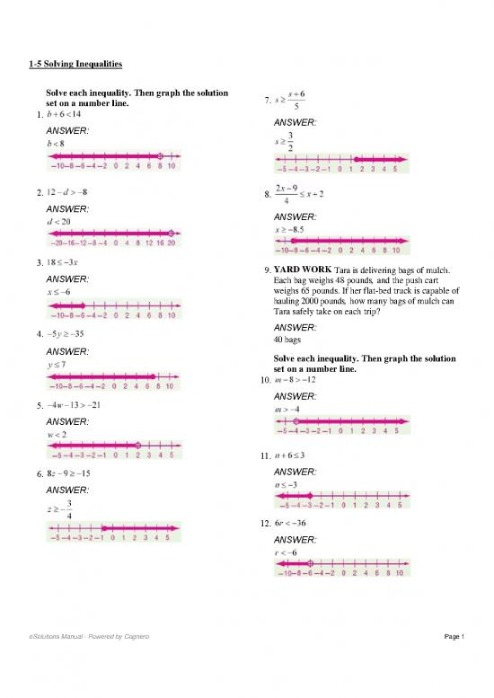 picture_Solving Inequalities Pdf 175141 | 1 5 Answer Key