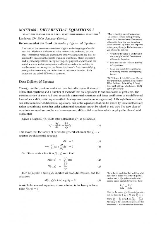 picture Simple Equations Problems Pdf 176685 | 4 0 Solutions First Order Odes Exact Differential Equations