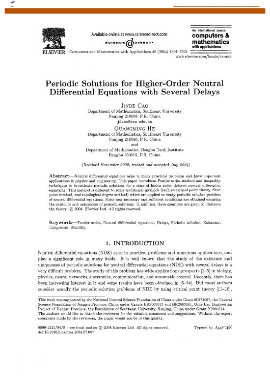 picture Higher Order Differential Equations Problems With Solutions Pdf 175113 | 82447645