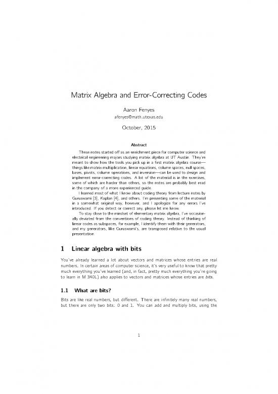 picture Matrix Pdf 174468 | Error Correction (october 2015)