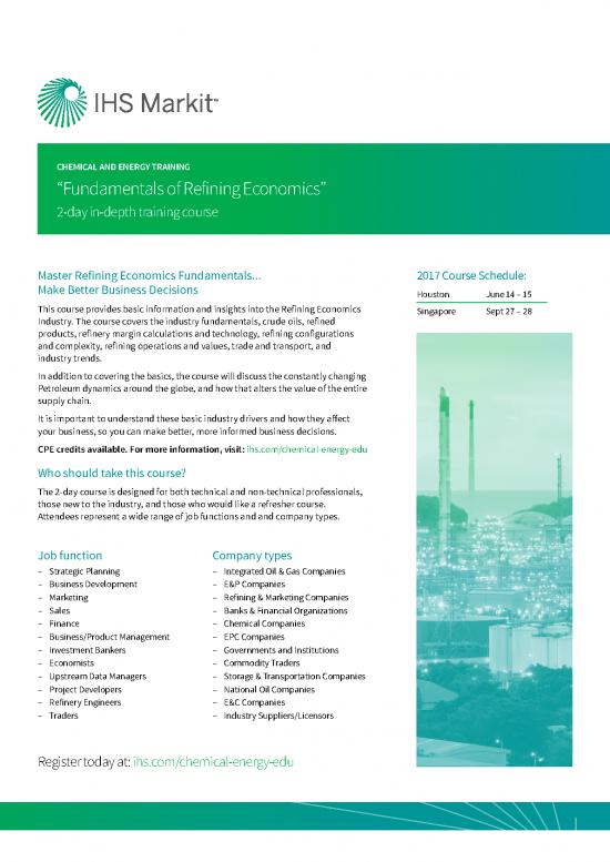 picture Fundamentals Of Petroleum Refining Pdf 176964 | Fundamentals Of Refining Economics Overview Agenda