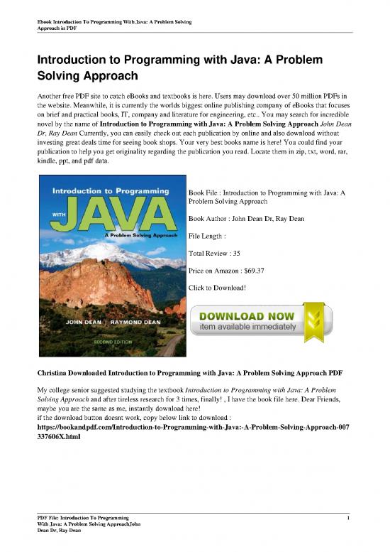 picture1_Problem Solving Book Pdf 176696 | Introduction To Programming With Java A Problem Solving Approach By John Dean Dr Ray Dean