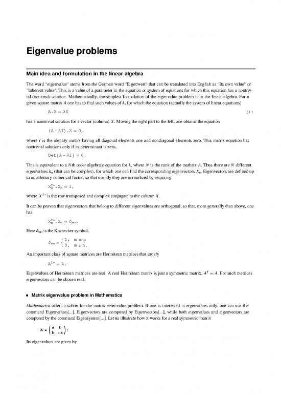 picture Matrix Pdf 174432 | Mathematical Physics 14 Eigenvalue Problems
