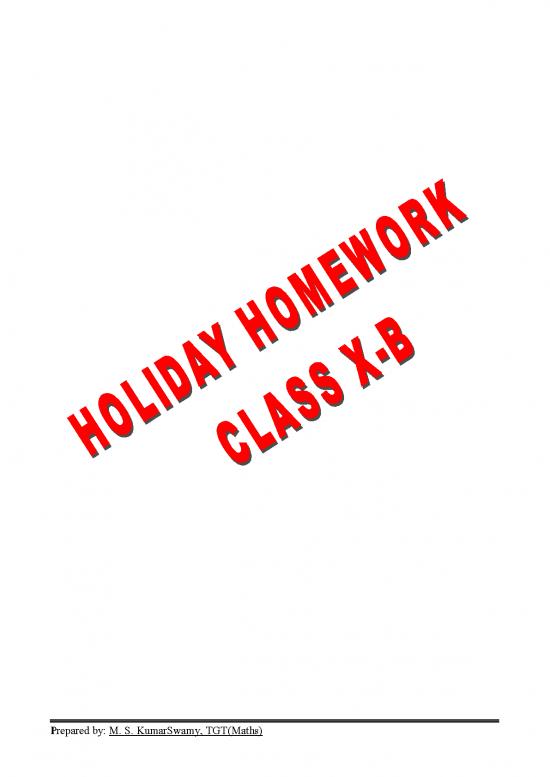 picture_Maths Holiday Homework Class X B