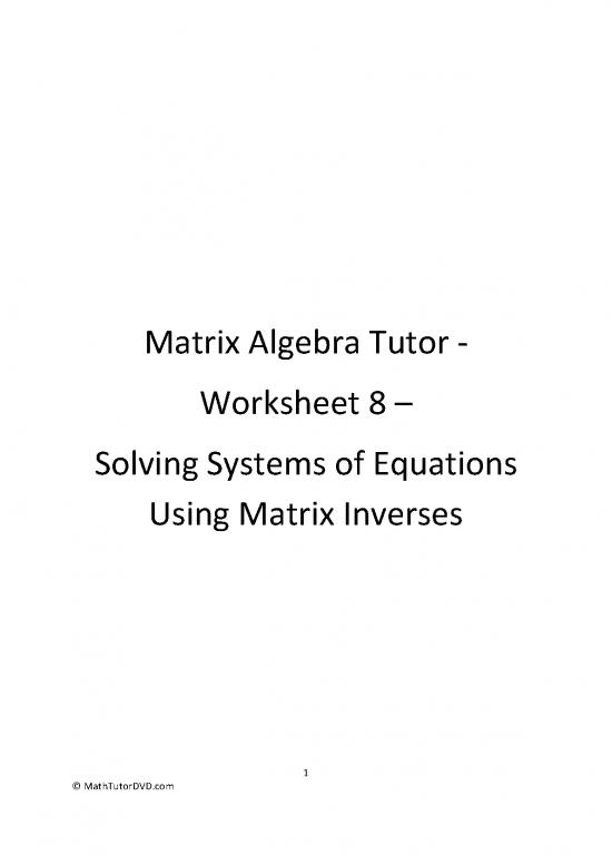 picture1_Matrix Pdf 175956 | Matrix Algebra Tutor   Workdheet 8   Solving Systems Using Matrix Inverses