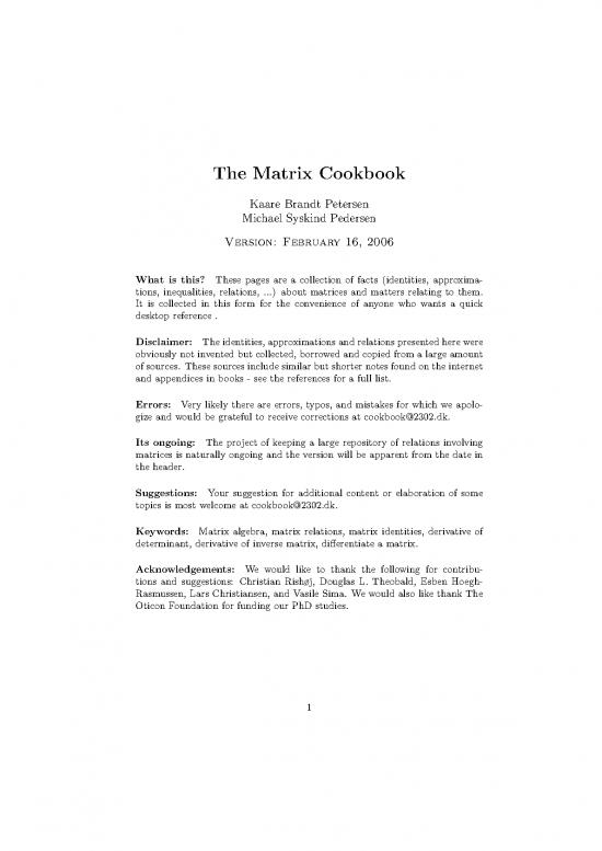 picture1_Matrix Pdf 174328 | Matrix Cookbook