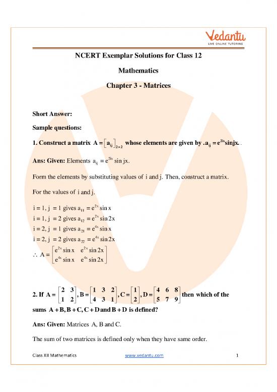picture Matrix Pdf 174614 | Ncert Exemplar Solutions Class 12 Maths Chapter 3