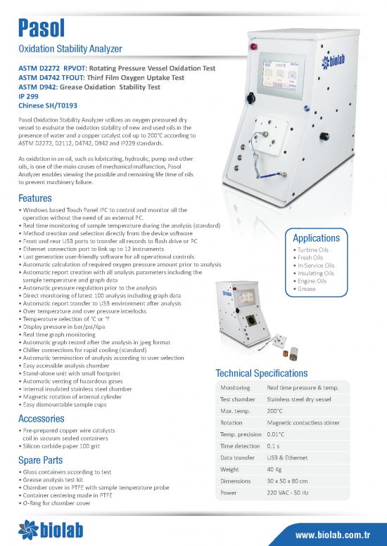 picture Oil Pdf 176958 | Pasol Datasheet