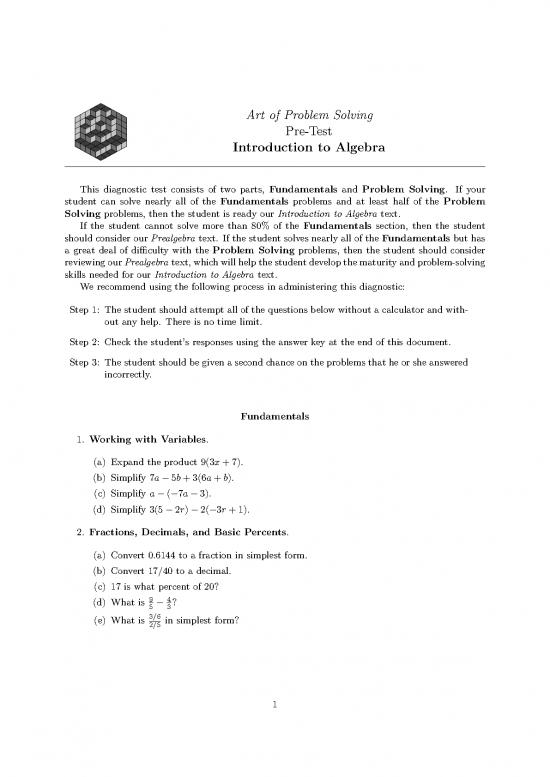 picture The Art Of Problem Solving Pdf 176808 | Pretest