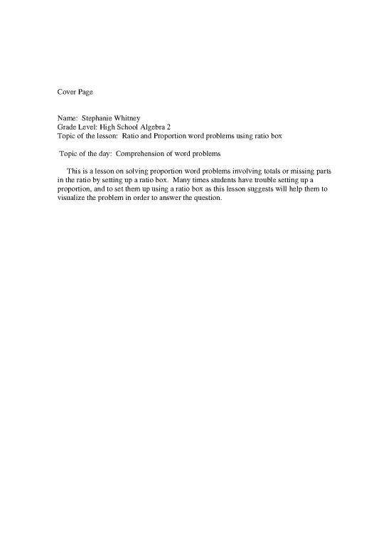 picture_Ratio And Proportion Word Problems Using Ratio Box