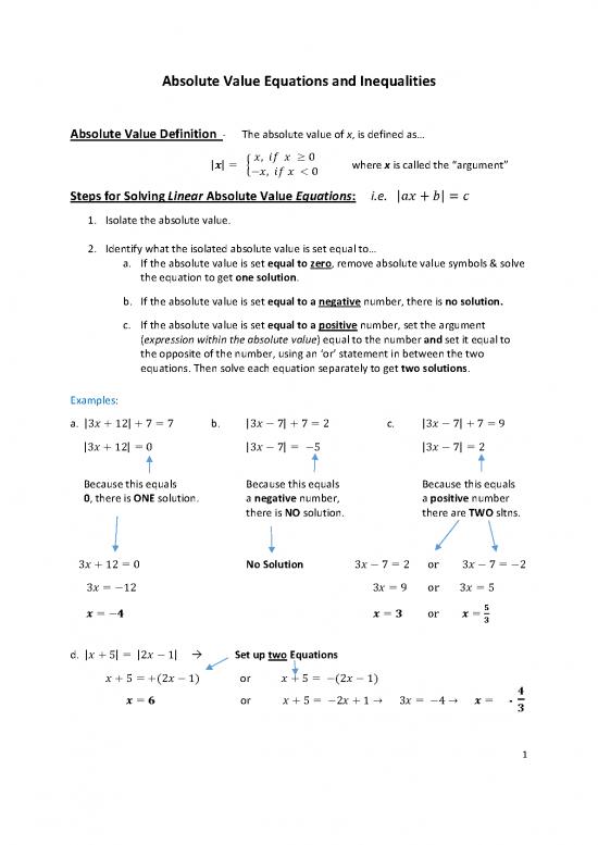 picture_Solving Inequalities Pdf 175659 | Solving Absolute Value Equations And Inequalities