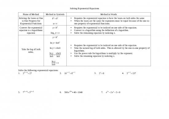 picture Solving Equations Pdf 176907 | Solving Exponential And Logarithmic Equations