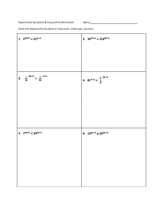 picture1_Equations And Inequalities Pdf 176863 | Solving Exponential Equations Inequalities Worksheet