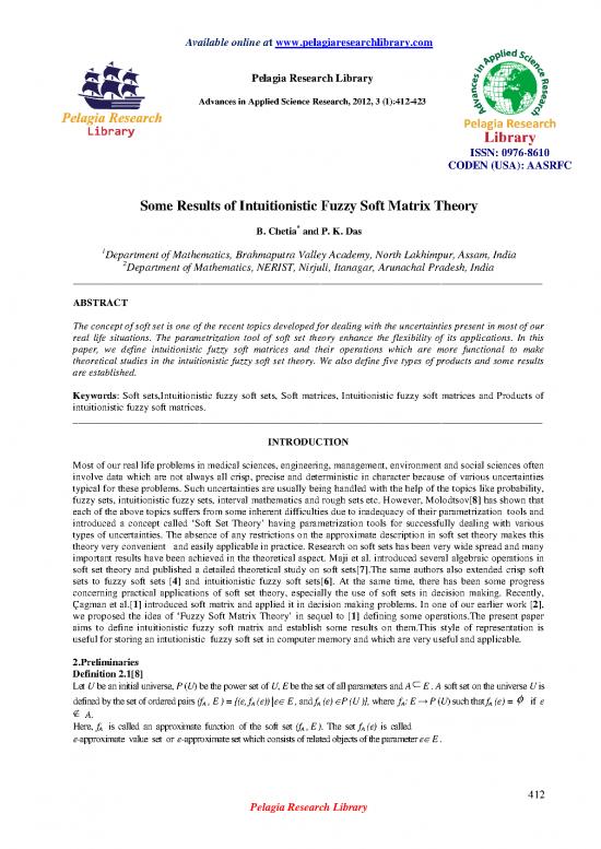 picture1_Matrix Pdf 174545 | Some Results Of Intuitionistic Fuzzy Soft Matrix Theory