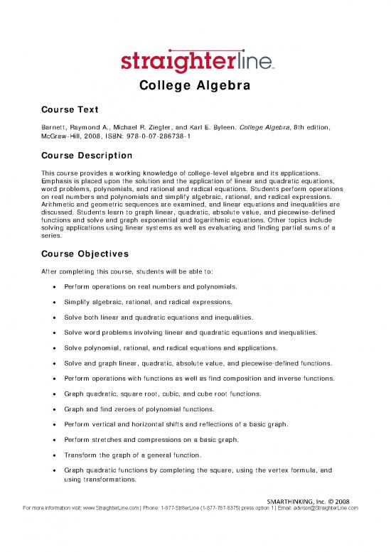 picture Quadratic Inequalities Pdf 176473 | Straighterline Mat101 Syllabus 012609