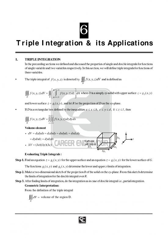 picture_Triple Integration Its Applications Integral Calculus