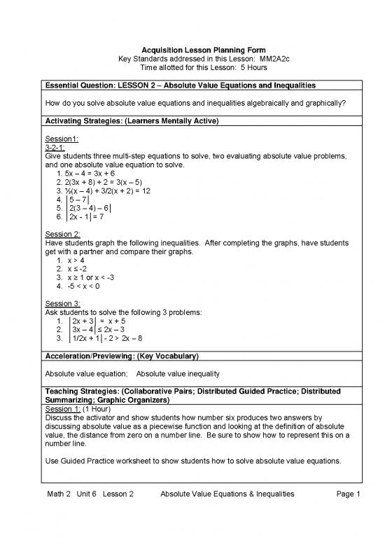 picture1_Absolute Value Inequalities Problems Pdf 176451 | Unit 6 Acquisition Lesson 2 Absolute Value Equations And Inequalities