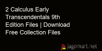 picture 2 Calculus Early Transcendentals 9th Edition Files | Download Free Collection Files