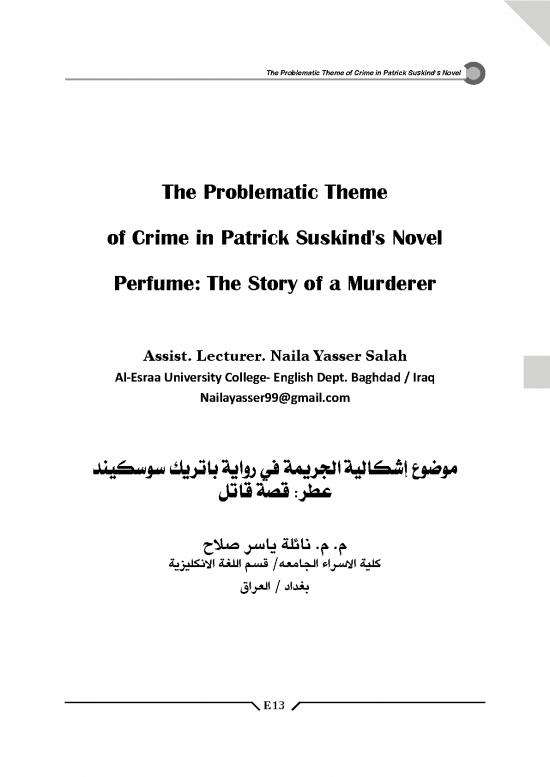 picture Perfume Pdf 177951 | 4300 The Problematic Theme Of Crime In Patrick Suskind Novel Perfume The Story Of A Murderer