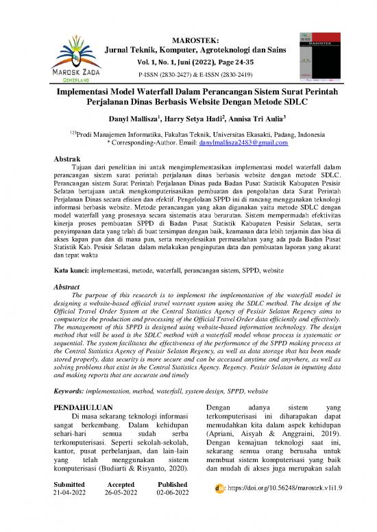 picture1_Waterfall Model Pdf 179524 | 431137 Implementasi Model Waterfall Dalam Peran F8ffb7d7