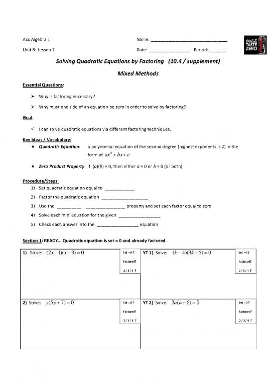 picture1_Solving Quadratic Equations Pdf 178498 | Acc Algebra 1   Unit 8   Lesson 7   Factoring   Solving Quadratics  Notes