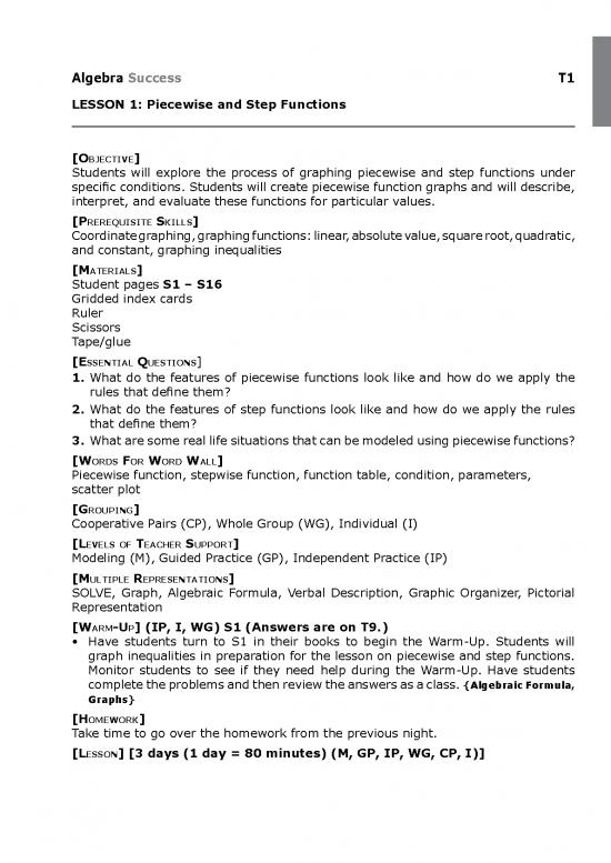 picture1_Quadratic Inequalities Pdf 178246 | Algebra Lesson Piecewise And Step Functions Teacher