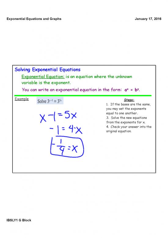 picture Solving Equations Pdf 178494 | Exp Equ   Exp Graphs G Block