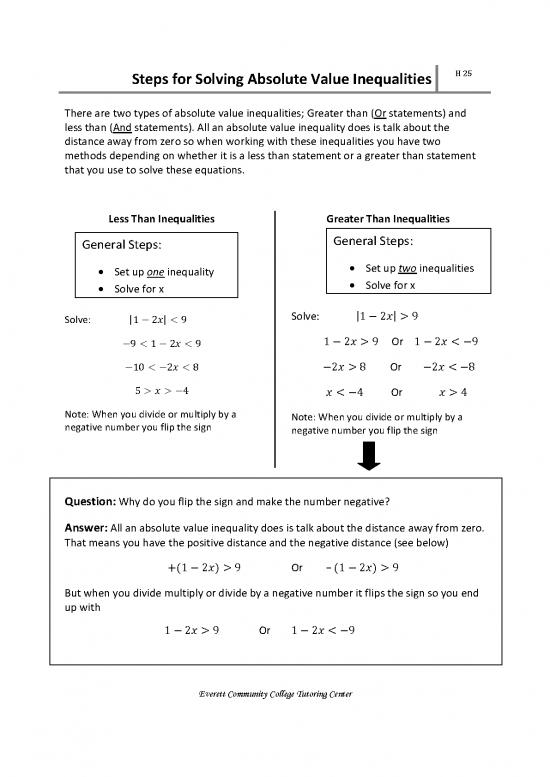picture Solving Inequalities Pdf 178606 | H25 Absolute Value Inequalities